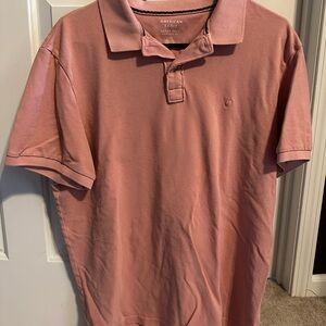 American Eagle Outfitters Men's Polo Shirt in Soft Pink